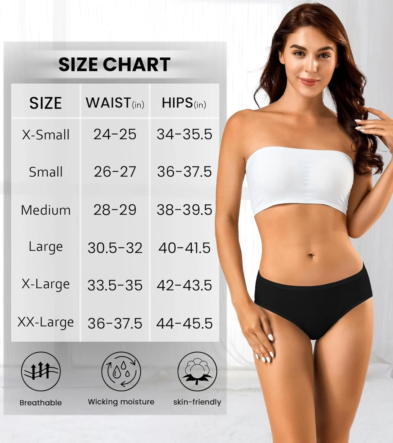 Eiggam Women's Cotton Bikini Panties,High-Cut Full Coverage Stretch Cool Underwear for Women