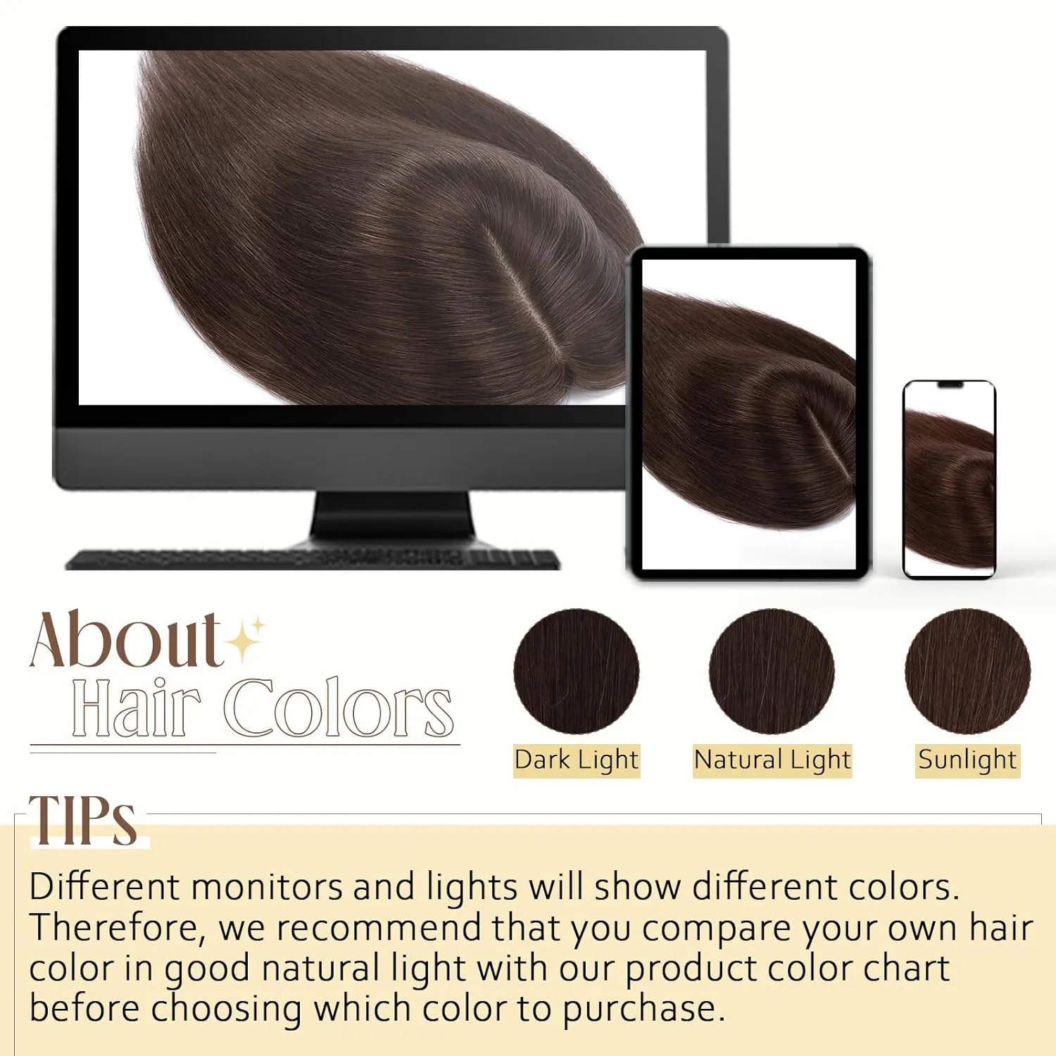 Elailite Human Hair Toppers for Women Real Human Hair Thin 4.7"x3.9" Silk Base Clip in Remy Hairpieces 10 Inch Golden Brown mix Bleach Blonde