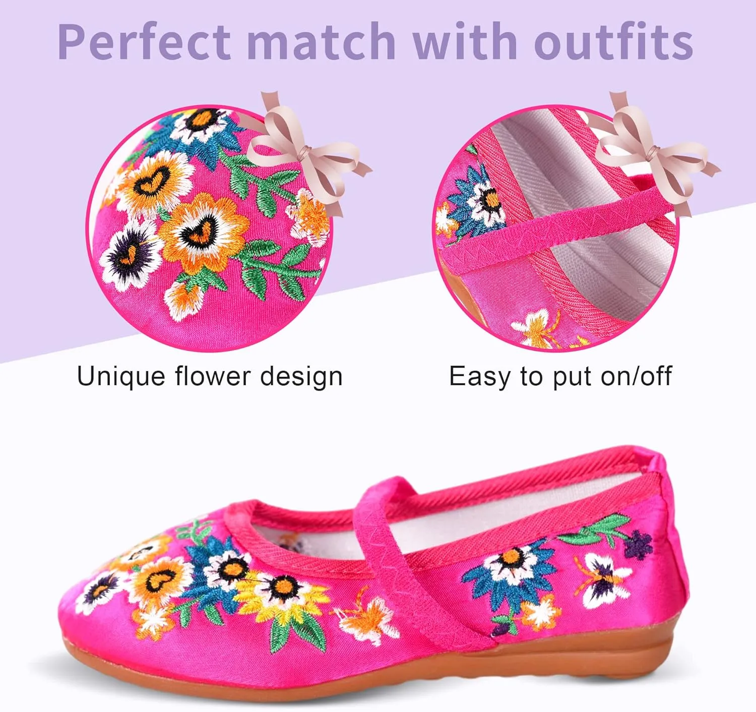 Encanto Mirabel Shoes for Girls Costume Dress up Mary Jane Ballet Cosplay Flat Shoes