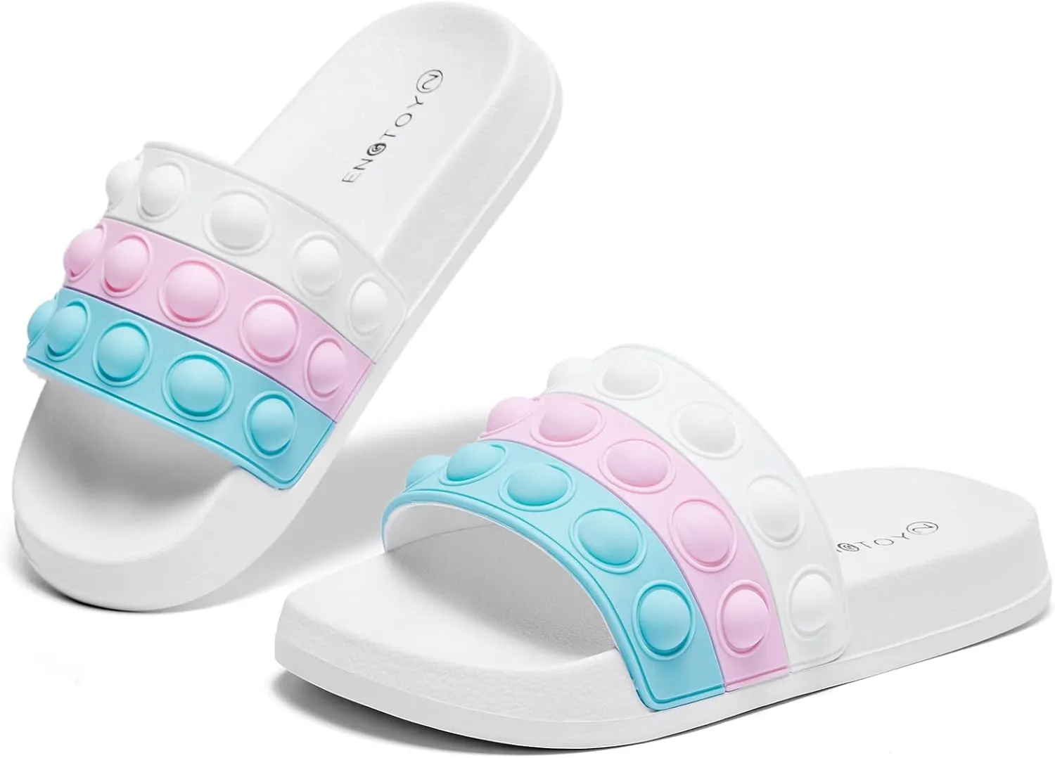 Engtoy Kid Boys Girls Slides Sandals For Kid Unisex Child Slippers Lightweight Non-slip Open Toe Comfy Shower Beach Funny Slide Sandals