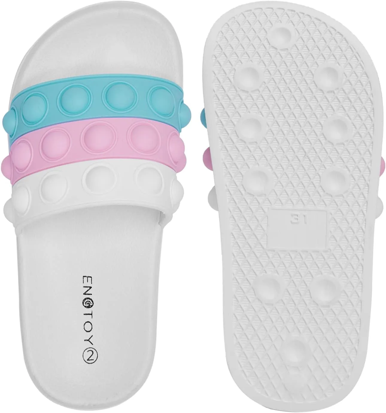 Engtoy Kid Boys Girls Slides Sandals For Kid Unisex Child Slippers Lightweight Non-slip Open Toe Comfy Shower Beach Funny Slide Sandals