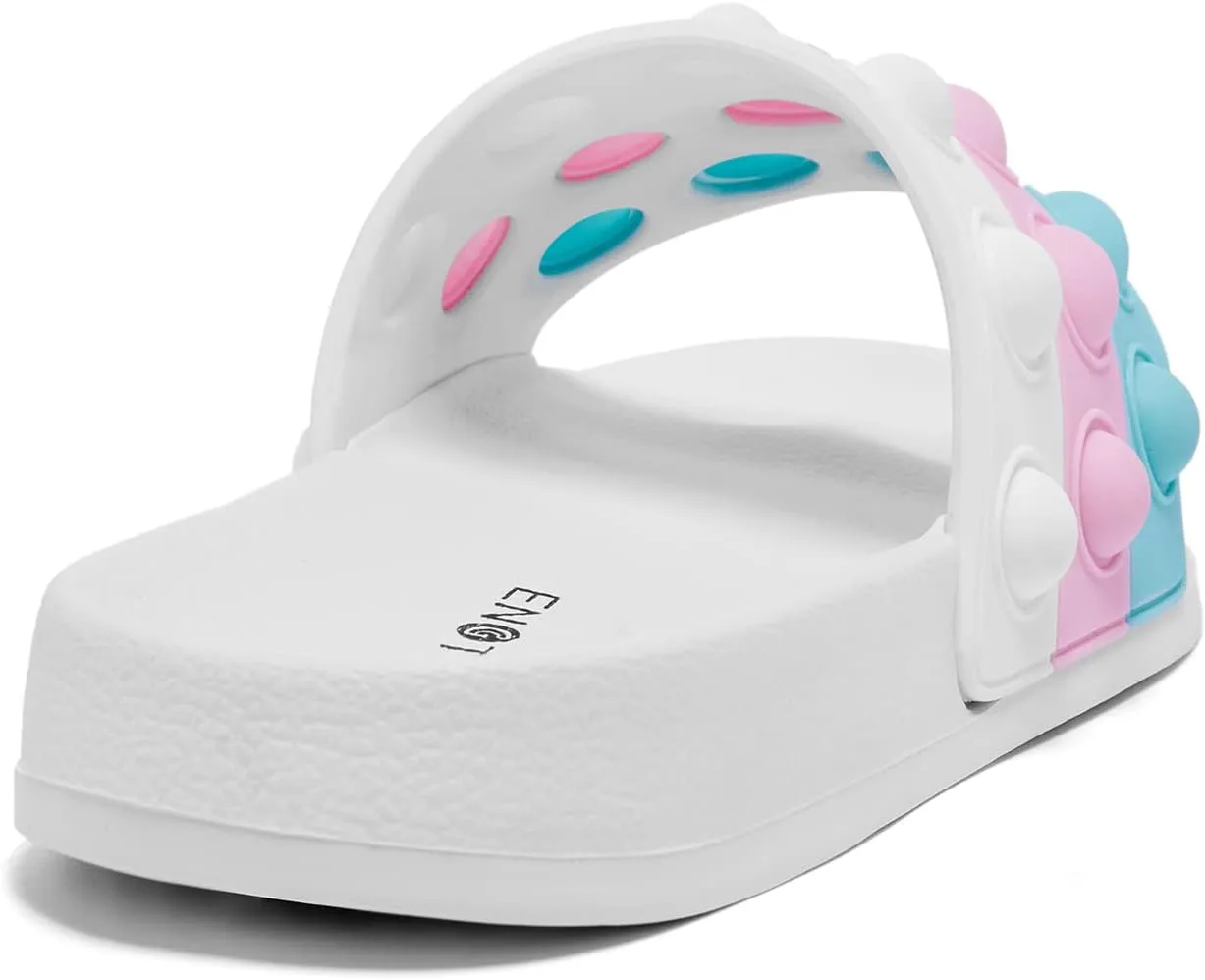 Engtoy Kid Boys Girls Slides Sandals For Kid Unisex Child Slippers Lightweight Non-slip Open Toe Comfy Shower Beach Funny Slide Sandals