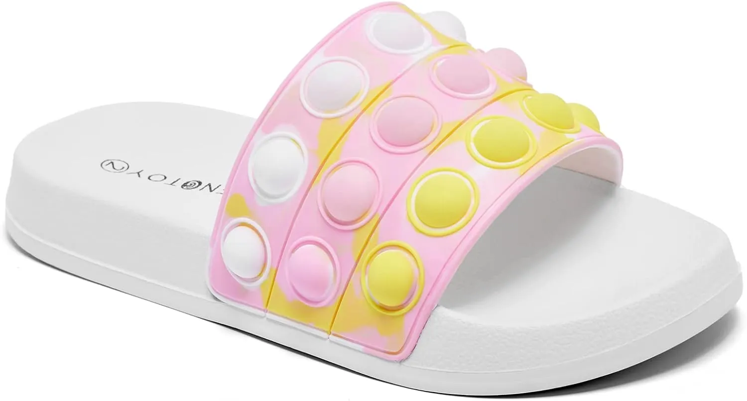 Engtoy Kid Boys Girls Slides Sandals For Kid Unisex Child Slippers Lightweight Non-slip Open Toe Comfy Shower Beach Funny Slide Sandals