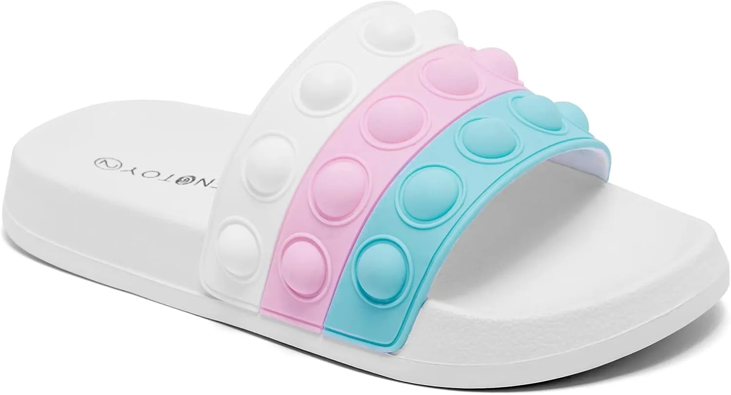 Engtoy Kid Boys Girls Slides Sandals For Kid Unisex Child Slippers Lightweight Non-slip Open Toe Comfy Shower Beach Funny Slide Sandals