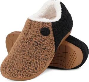 ERGOfoot Orthopedic Slippers with Arch Support for Women Men, Fuzzy House Slippers for Plantar Fasciitis, Indoor Shoes with Soft Plush Sherpa Fleece Lining
