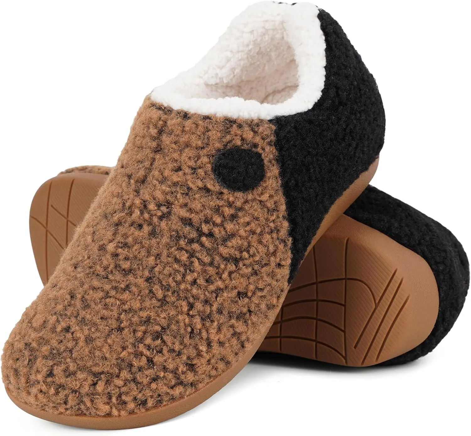 ERGOfoot Orthopedic Slippers with Arch Support for Women Men, Fuzzy House Slippers for Plantar Fasciitis, Indoor Shoes with Soft Plush Sherpa Fleece Lining