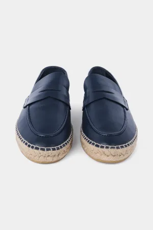 Espadrille en cuir - Marine