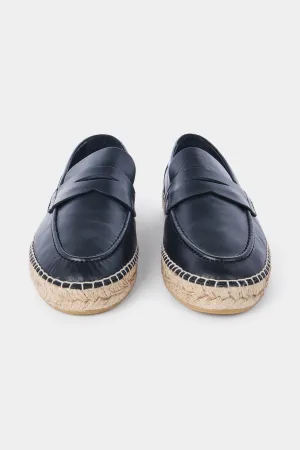Espadrille en cuir - Noir