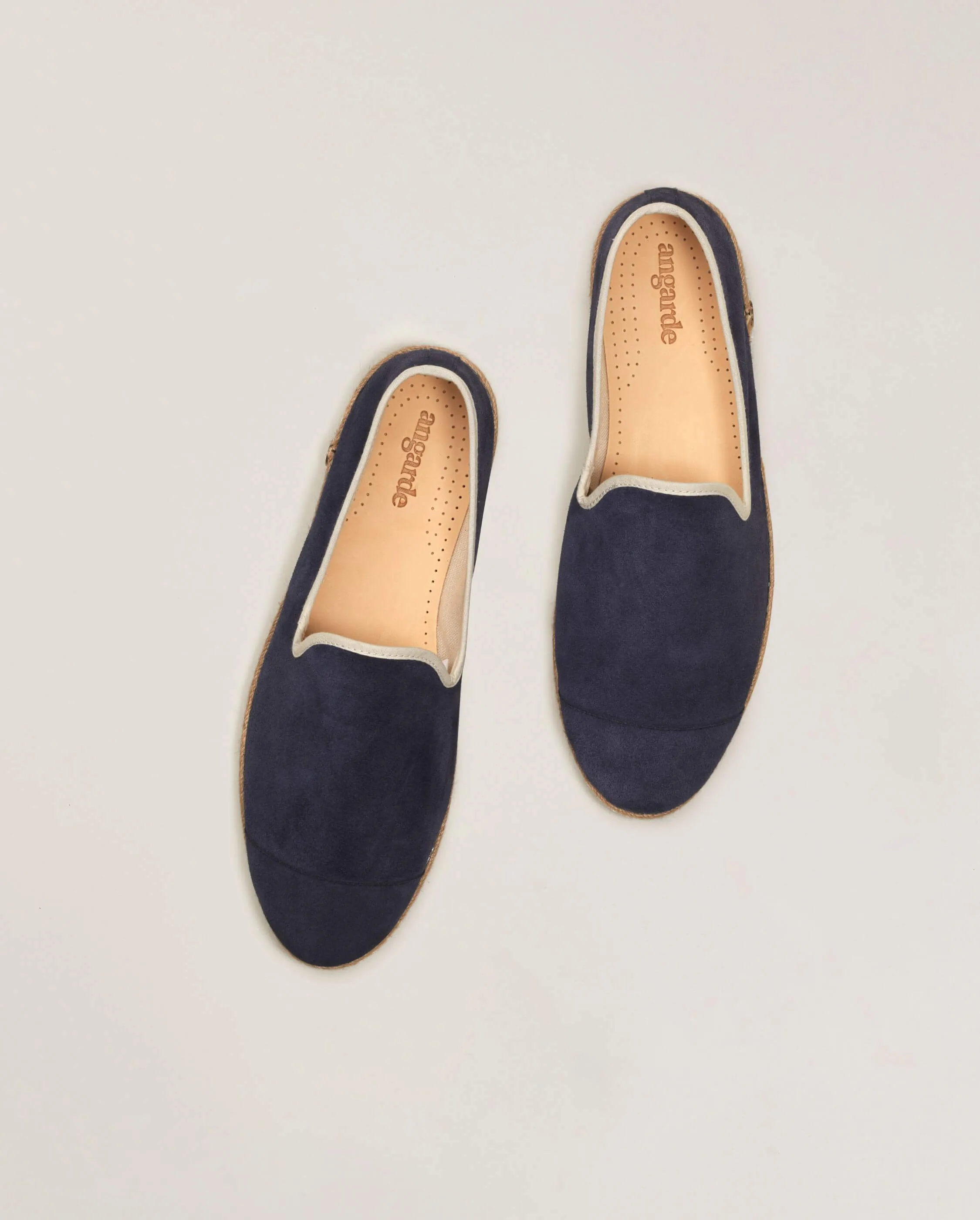 Espadrille homme cuir, marine