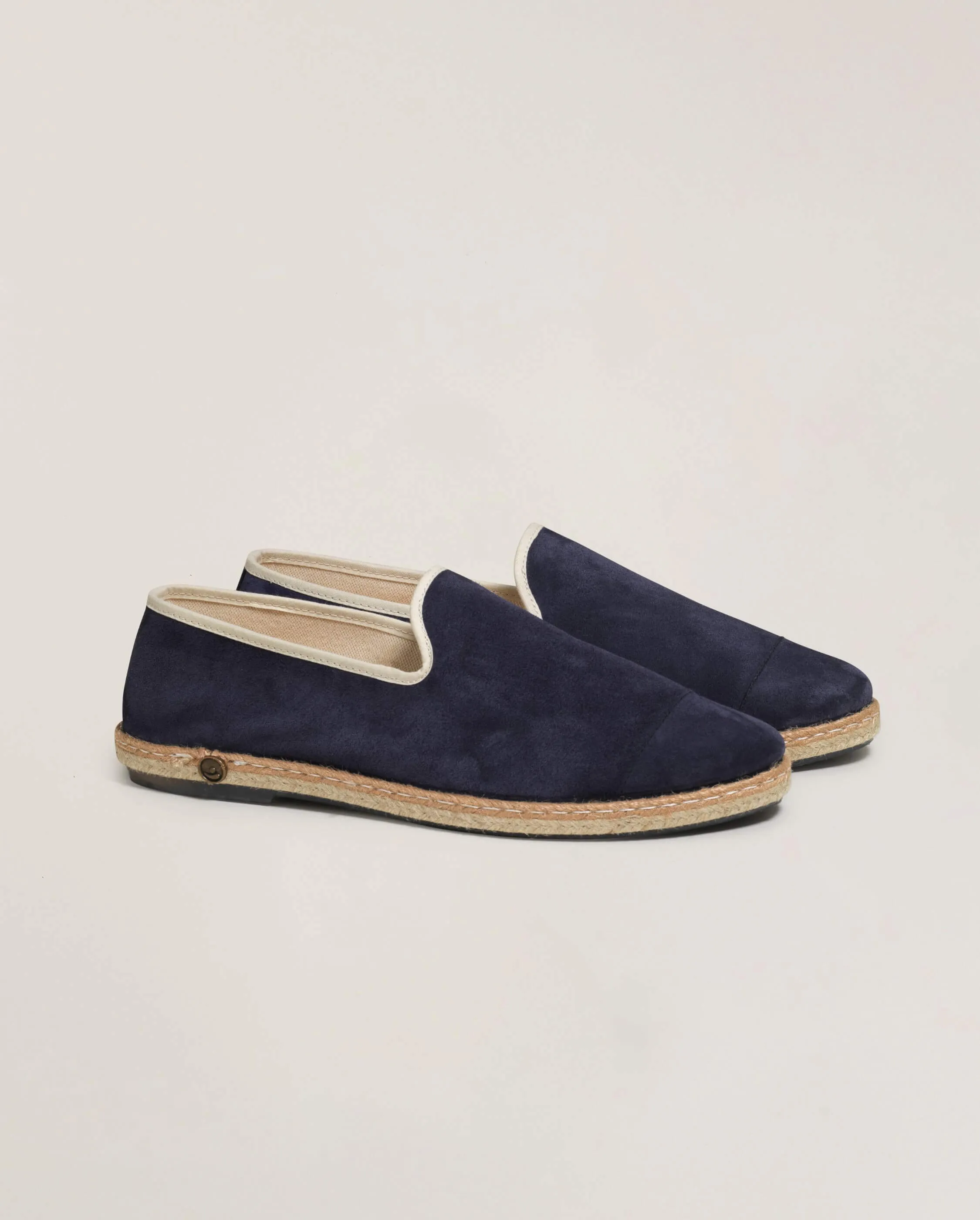 Espadrille homme cuir, marine
