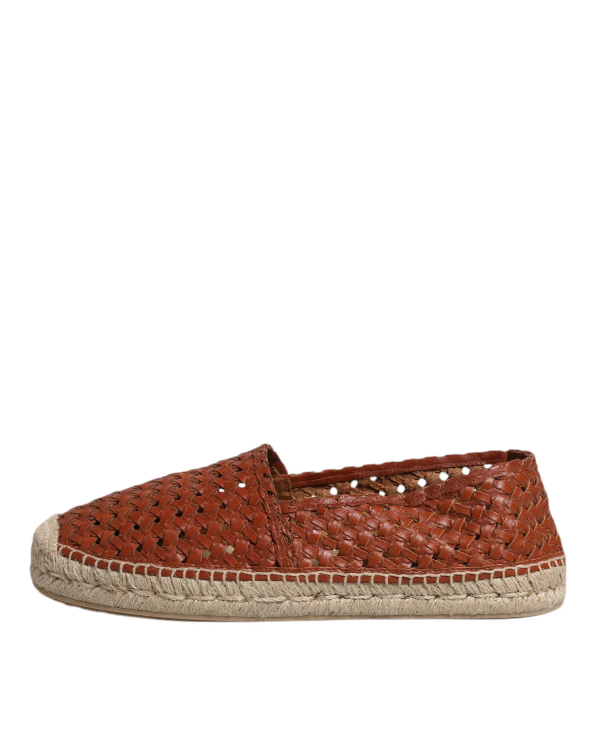 Espadrille Maroon Woven Leather Shoes Men Gabbana High-value & Sustainable Dolce