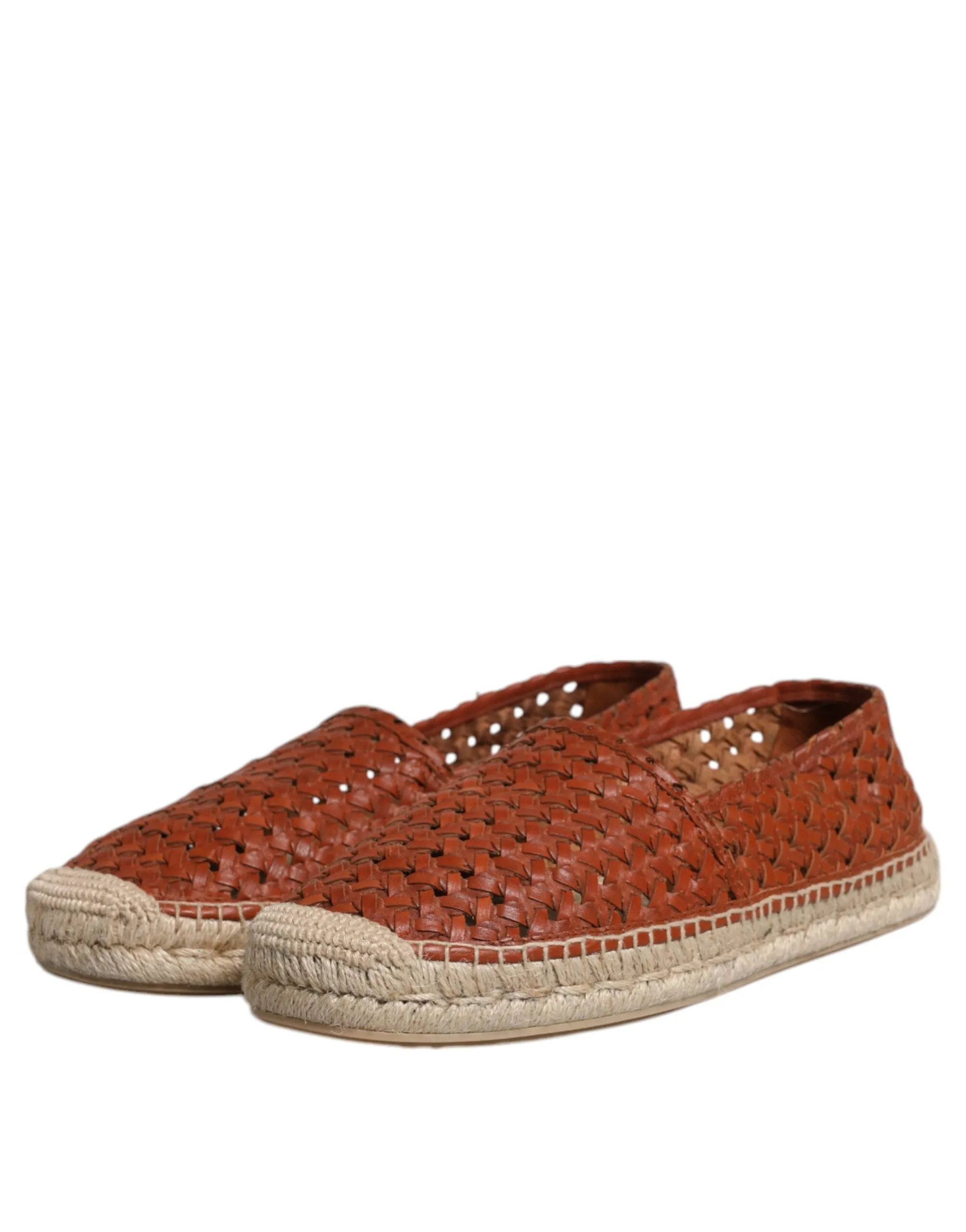 Espadrille Maroon Woven Leather Shoes Men Gabbana High-value & Sustainable Dolce