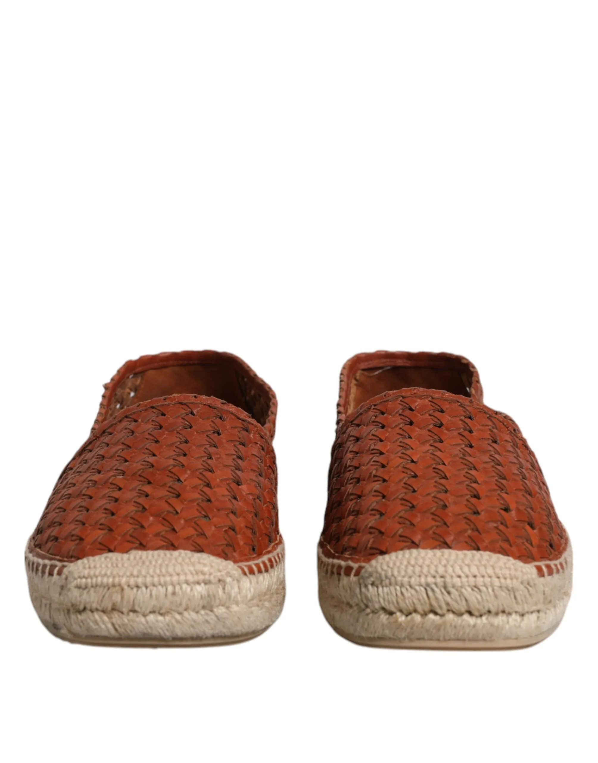 Espadrille Maroon Woven Leather Shoes Men Gabbana High-value & Sustainable Dolce