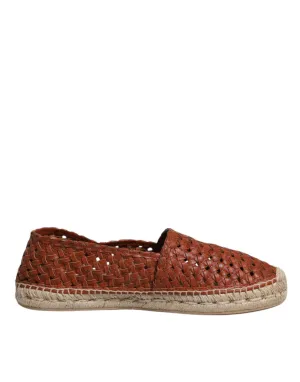 Espadrille Maroon Woven Leather Shoes Men Gabbana High-value & Sustainable Dolce