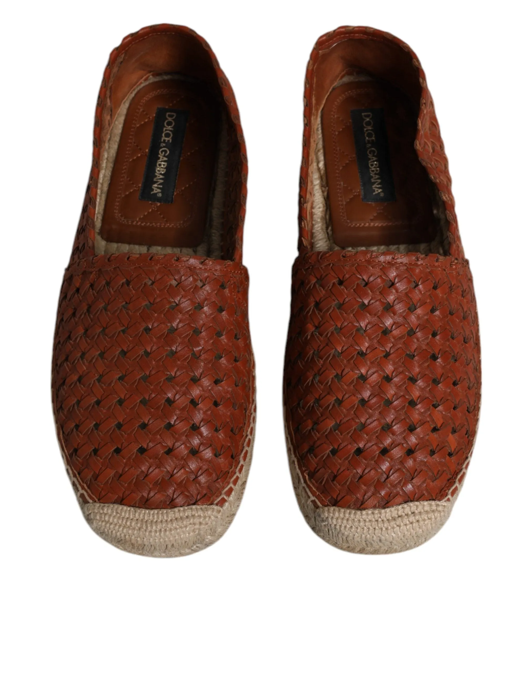 Espadrille Maroon Woven Leather Shoes Men Gabbana High-value & Sustainable Dolce
