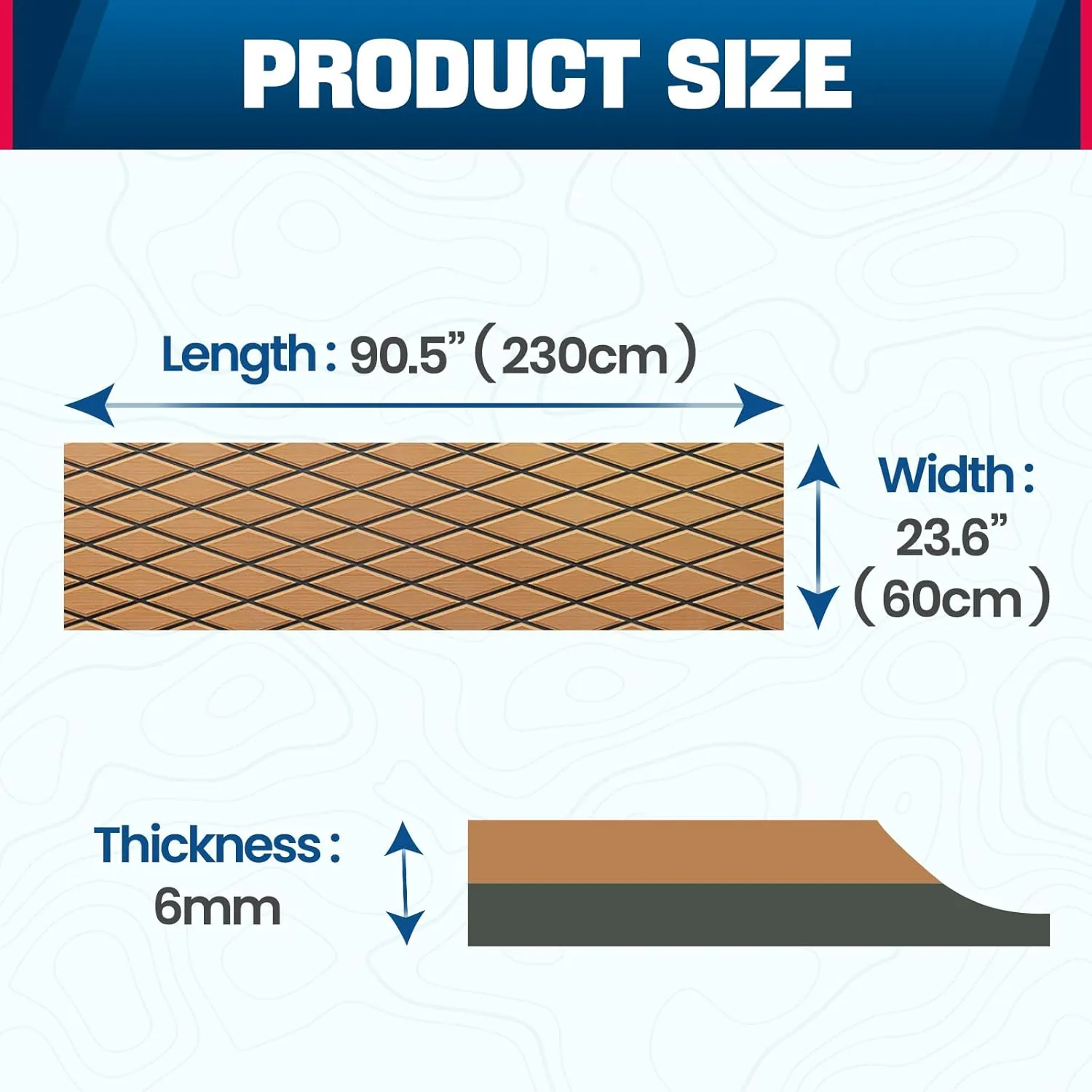 EVA Foam Boat Flooring 92.5''x43.3/35.4/23.6" Marine Decking Faux Teak/Camo, Marine Flooring, Non Skid Boat Foam Decking for Boat Carpet, RVs and Swim spas,Outdoor Stair treads,Cooler Pads.