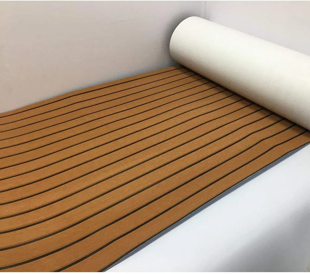 EVA Foam Boat Flooring 94.5"× 35.4" Self-Adhesive Non-Slip Boat Deck Mat Traction Pad for Boats Yacht Swim Platform RV Floor Kayak Surfboard Golf Cart