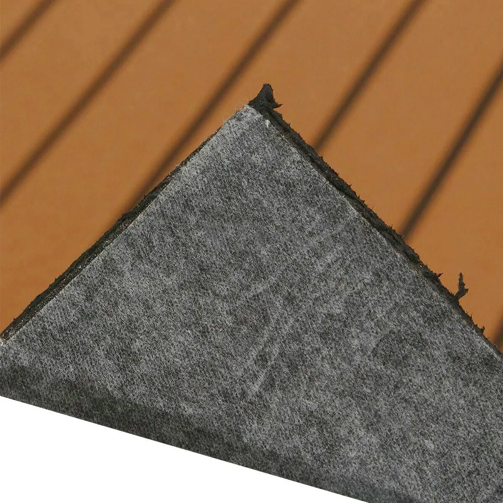 EVA Foam Faux Teak Boat Decking Sheet Carpet Self-Adhesive Non-Skid 94.5"x 46" (30 sqft) / 94.5" x 35.4" (23 sqft) Fits for Sea Deck Marine Yacht RV Boat Flooring Mats/Decking Pad