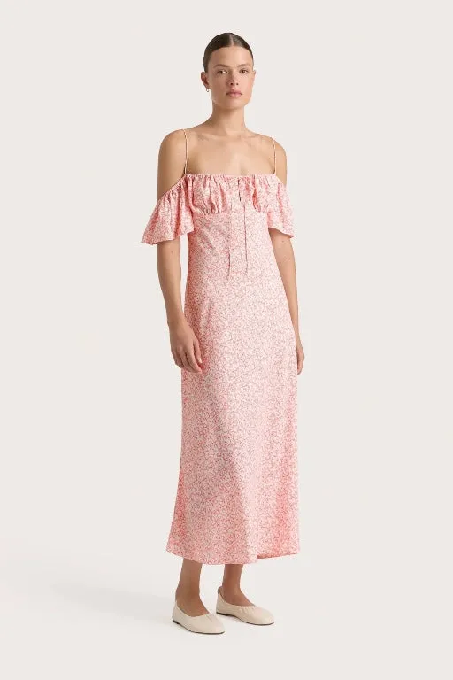FAITHFULL THE BRAND - MENTON MIDI DRESS - CALLA VERMILLION