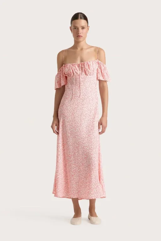 FAITHFULL THE BRAND - MENTON MIDI DRESS - CALLA VERMILLION