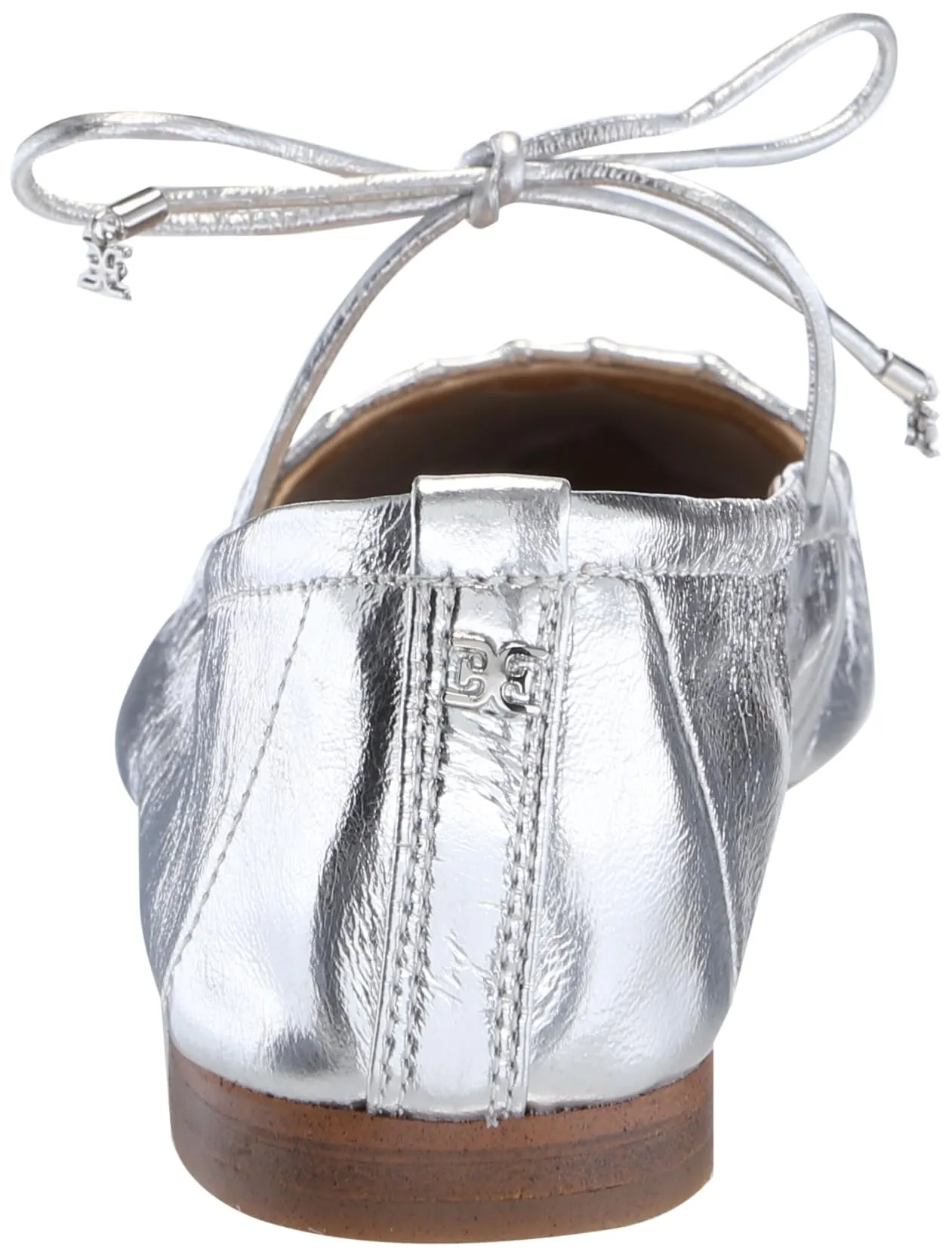 Fashion Bri Clean-lined Soft Exclusive products Flat Pointed Lace Toe Shoes Up Sam Silver Dress Edelman Ballet