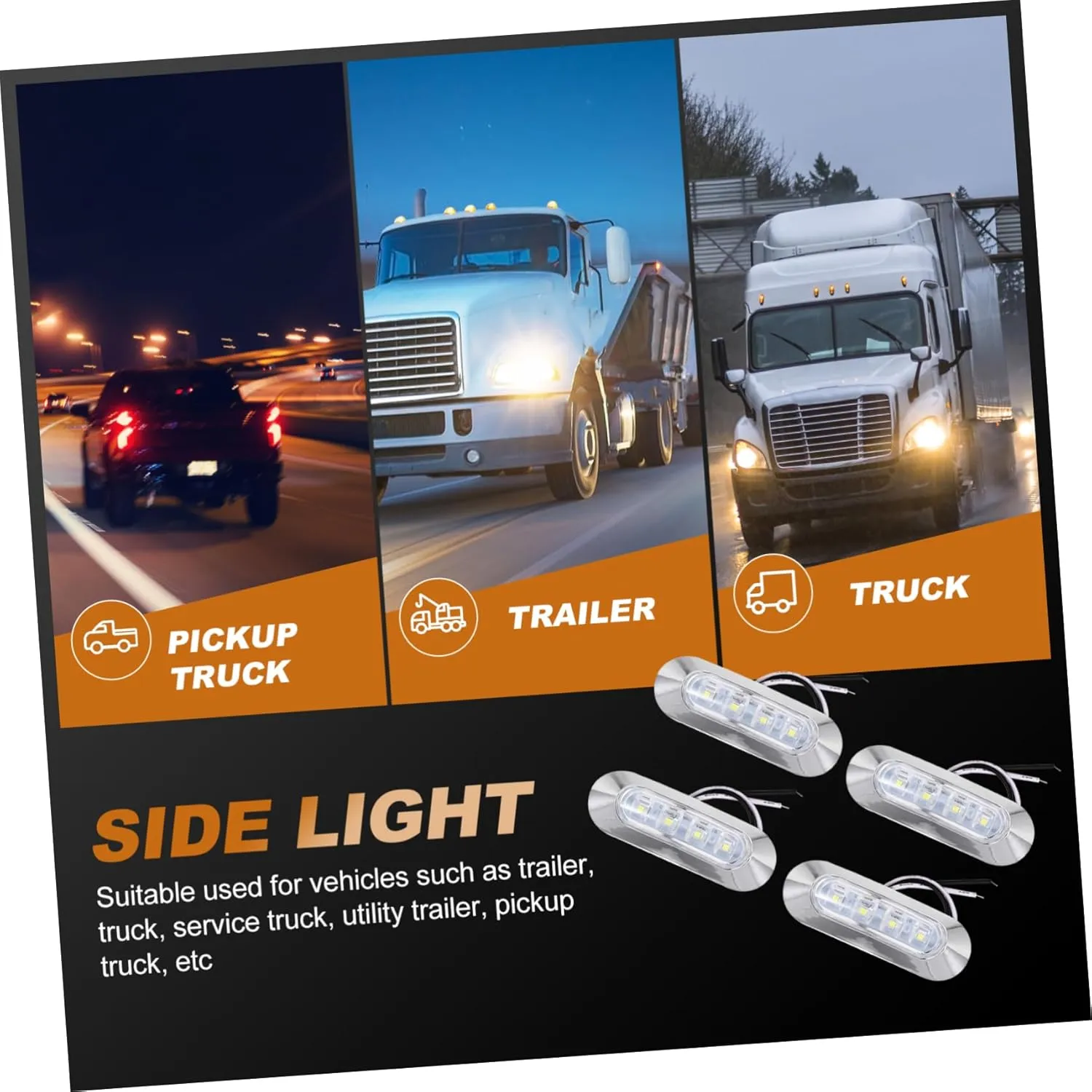 FAVOMOTO 12pcs Led Boat Marker Lamp for Pickup Truck Low Power Consumption High Brightness Lighting for Enhanced Visibility and Safety