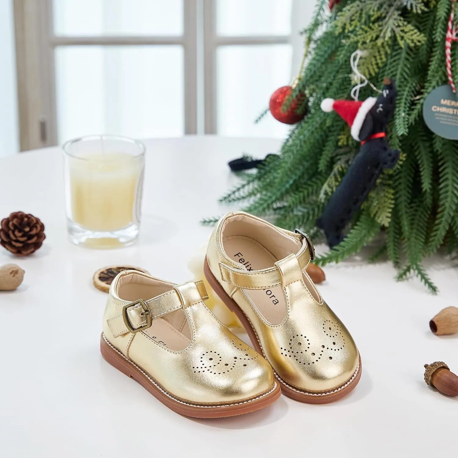Felix & Flora Toddler Girl Mary Jane Dress Shoes - School Oxford Flats for Girl Party Shoes.