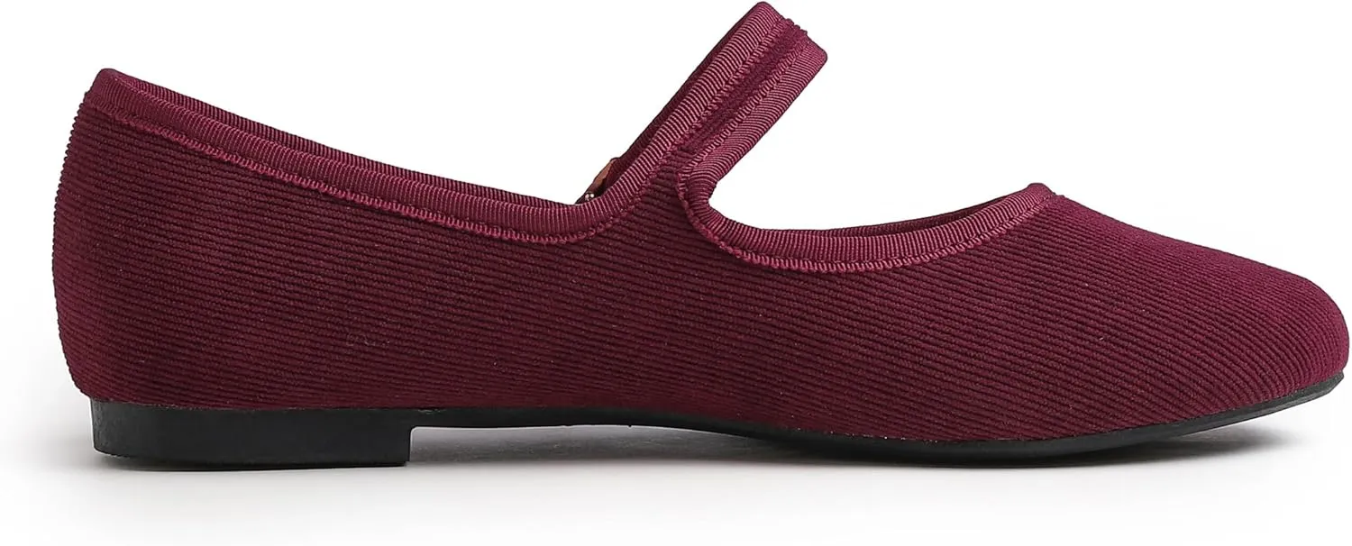 FEVERSOLE Women's Soft Cushion Extra Padded Comfort Round Toe Mary Jane Metal Buckle Fashion Ballet Flats Walking Shoes