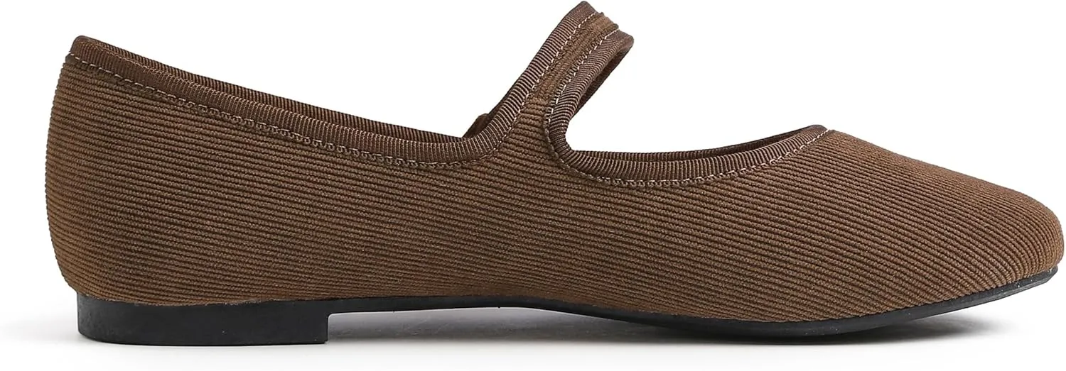 FEVERSOLE Women's Soft Cushion Extra Padded Comfort Round Toe Mary Jane Metal Buckle Fashion Ballet Flats Walking Shoes