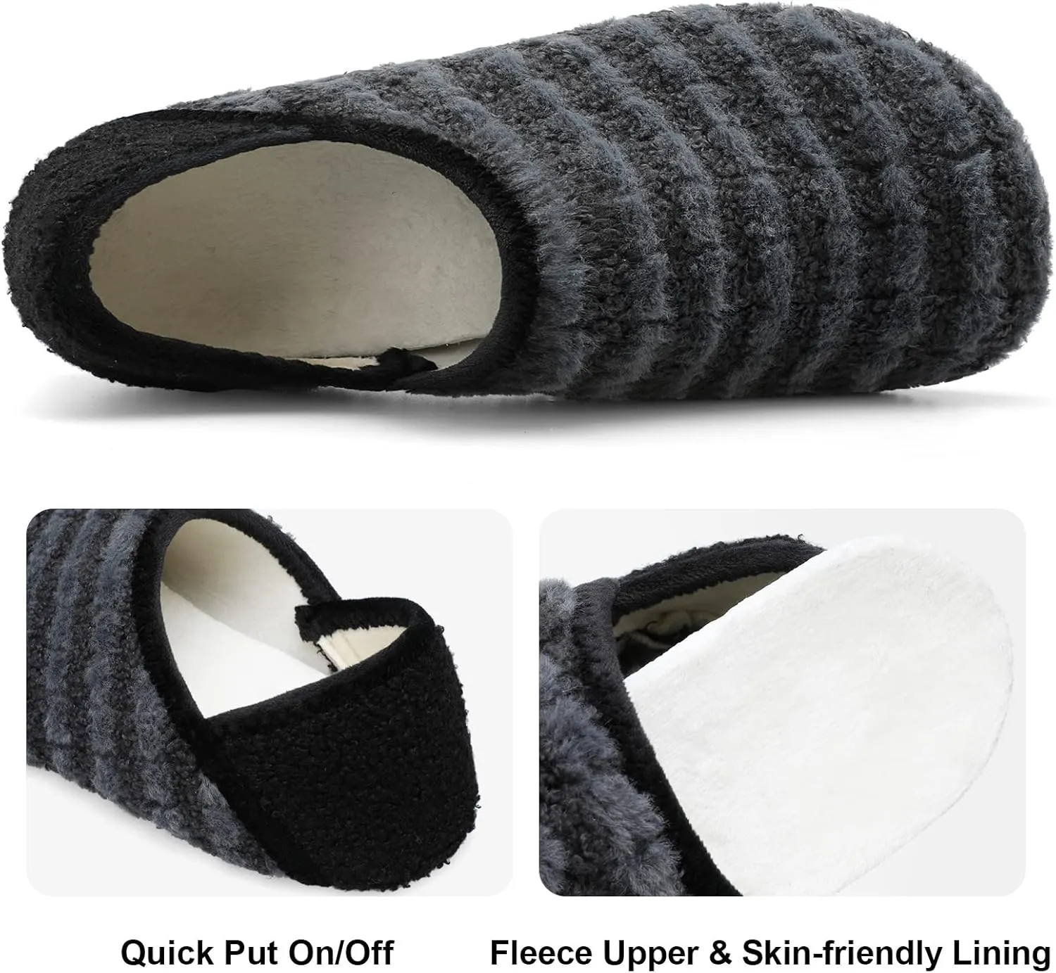 Fires Womens Mens Slippers with Rubber Sole Soft-Lightweight House Slipper Socks Around House Shoes Non Slip Indoor/Outdoor
