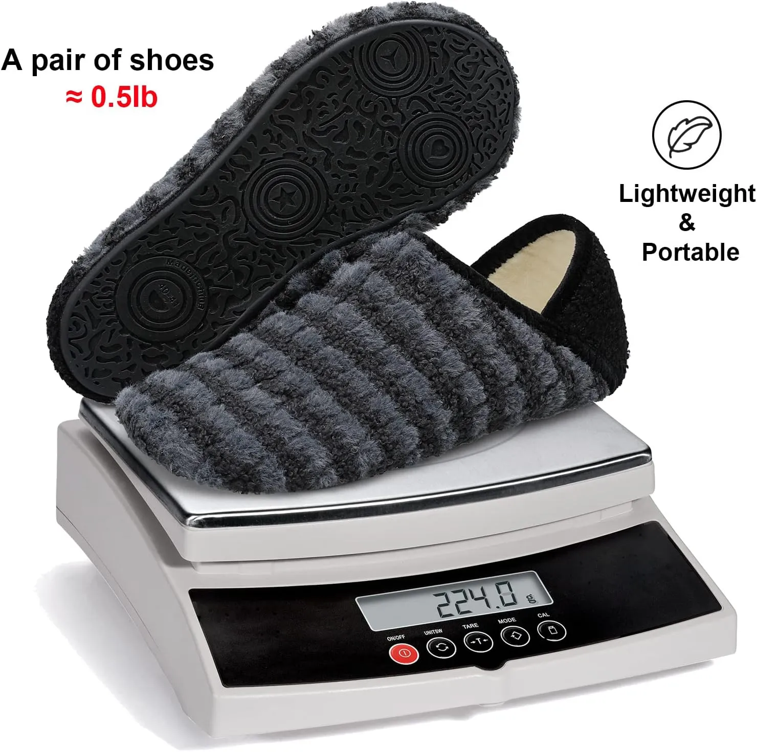 Fires Womens Mens Slippers with Rubber Sole Soft-Lightweight House Slipper Socks Around House Shoes Non Slip Indoor/Outdoor