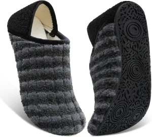 Fires Womens Mens Slippers with Rubber Sole Soft-Lightweight House Slipper Socks Around House Shoes Non Slip Indoor/Outdoor