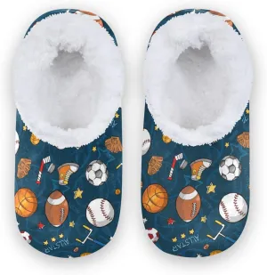Fisyme Kids Slippers Boys Girls Warm Soft Indoor House Slipper Socks Home Shoes