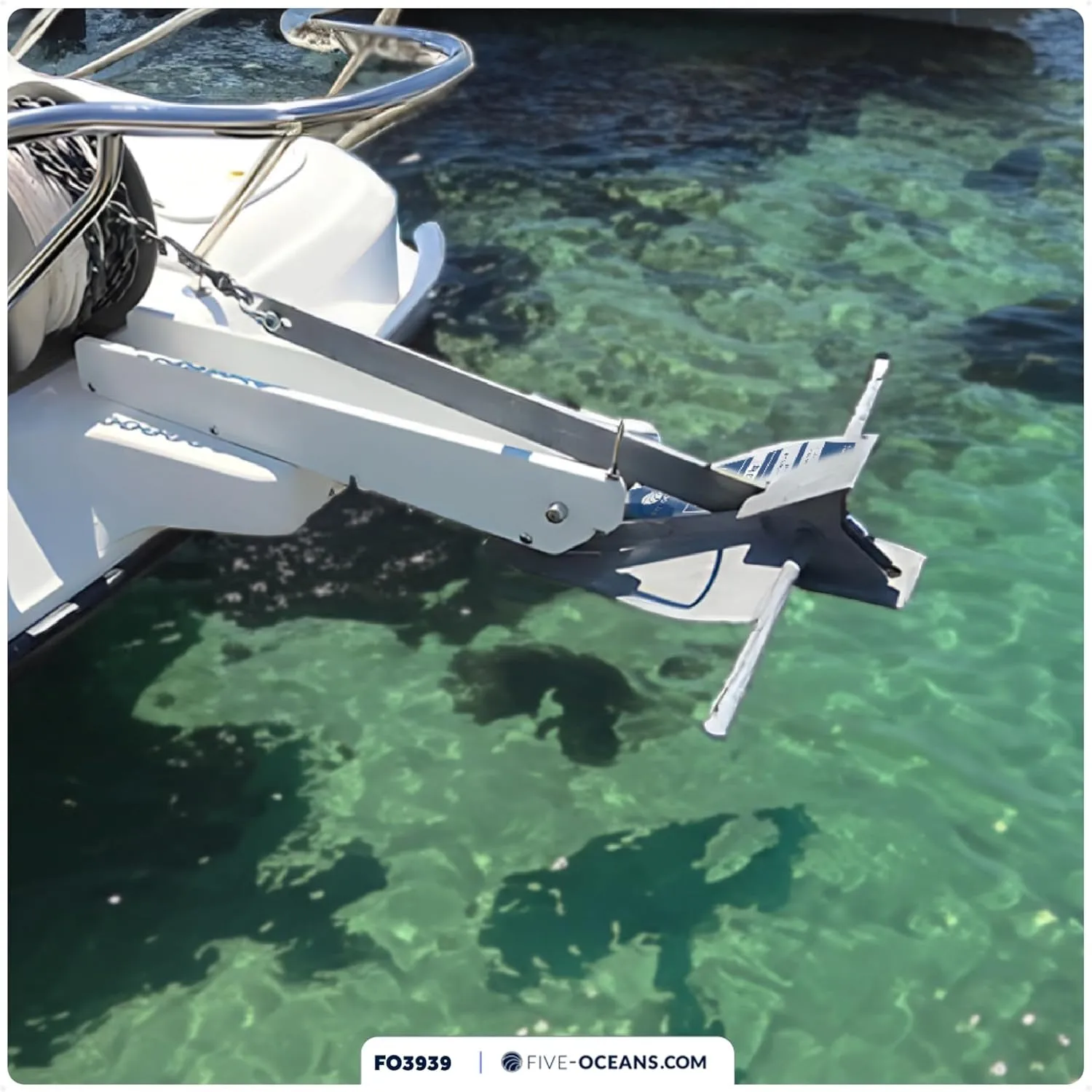 Five Oceans Fluke Boat Anchor, Heavy Duty Hot Dipped Galvanized Steel, Multiple Sizes – Ideal for Pontoon, Dinghies, Boats