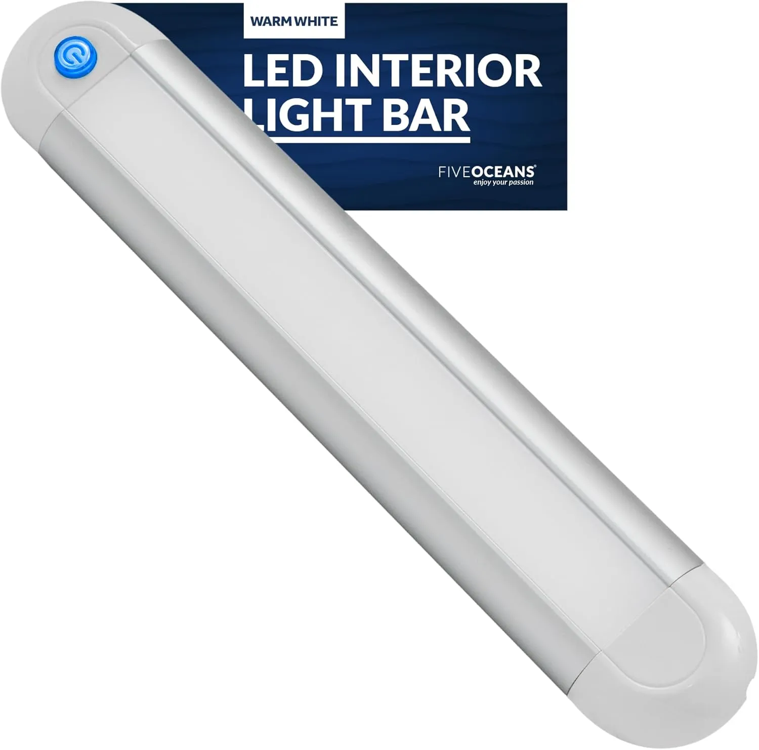 Five Oceans LED Interior Light Bar, RV Lights Interior, Boat Ceiling Light with Touch Switch, Waterproof IP67, 10-30V, 550 LM, for Car, RV, Trailer, Trucks, Camper, Boat - FO4594