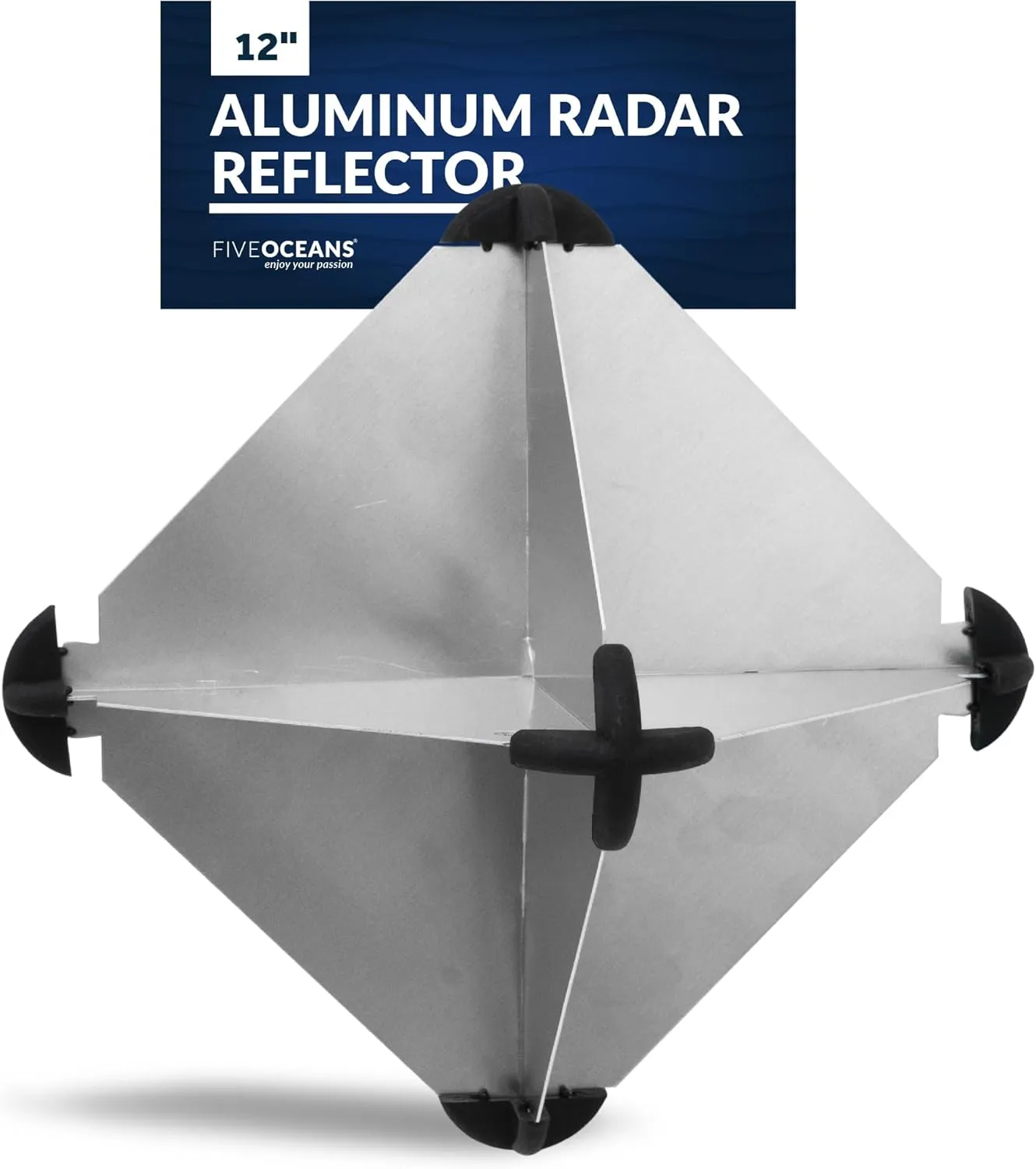 Five Oceans Marine Aluminum Radar Reflector for Boats, 12 x 12-inch Marine Radar, Boat Radar Reflector for Small to Medium-Sized Powerboats, Fishing Boats, Inflatables and Rigid Inflatable - FO2316