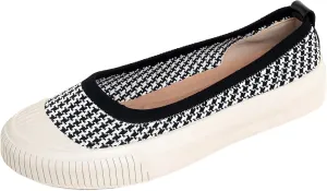Flats for Women Knit Shoes Round Toe Ballet Flats Slip On Walking Flat Shoe Comfort Soft