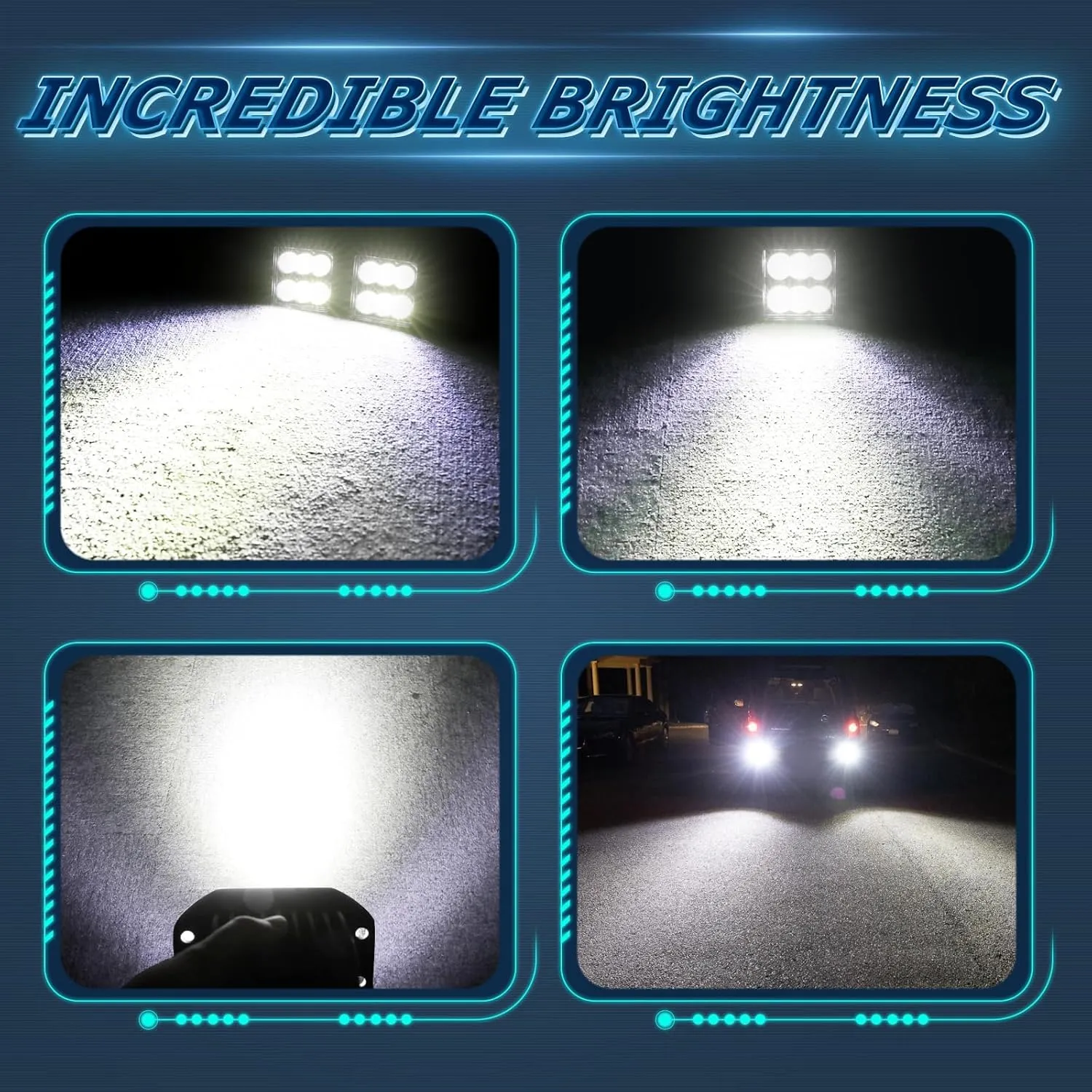 Flush Mount LED Pods, Niwaker 2Pcs 5 Inch CREE 120W Work Light Off Road Driving Lights Waterproof Fog Lamps Spot LED Reverse Backup Light Flush Mount LED Lights for Truck UTV ATV Pickup Boat