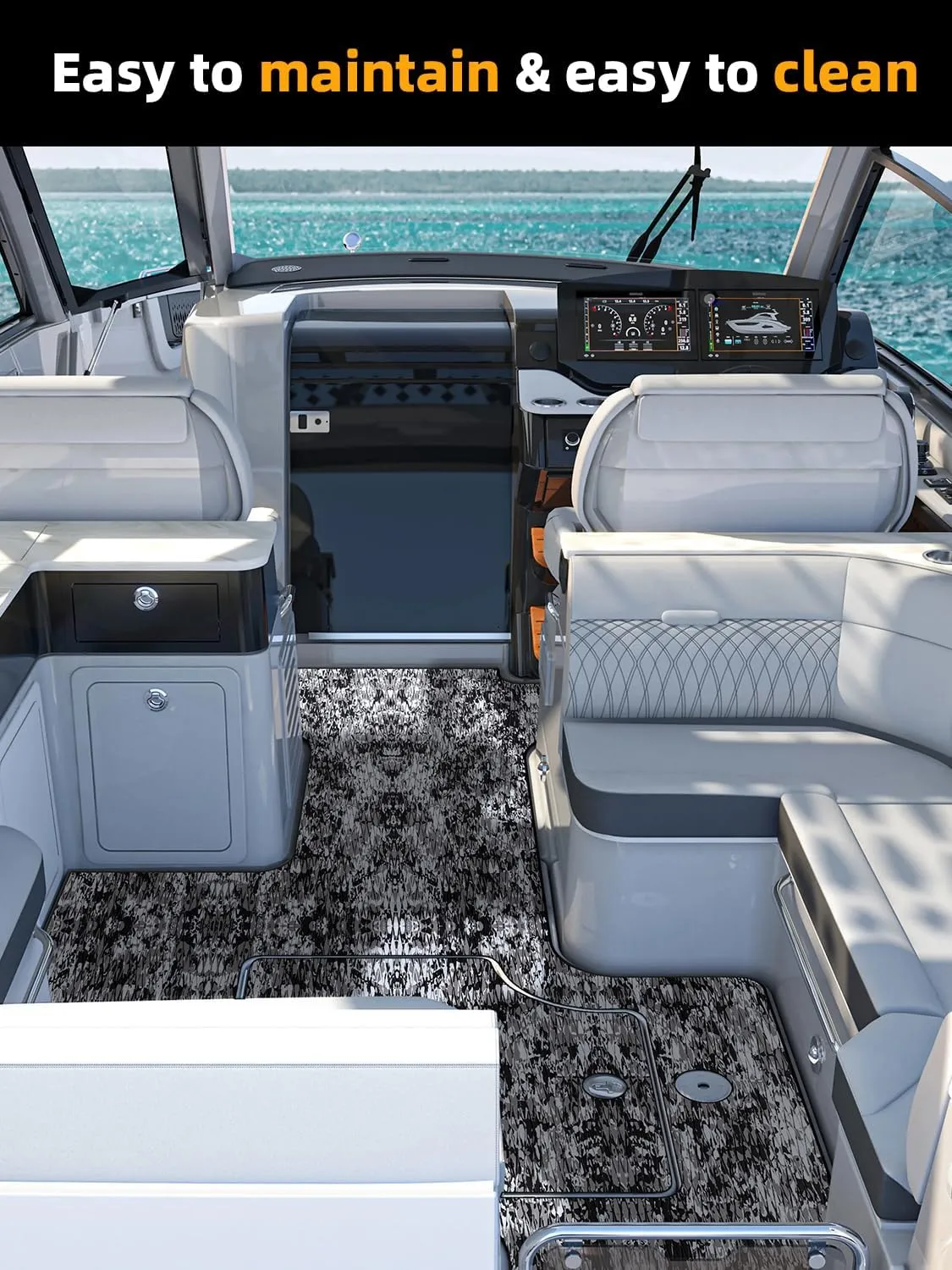 FOCEAN Boat Flooring EVA Foam Boat Decking Camo Marine Flooring Self-Adhesive Marine Mat for Motorboat RV Yacht Kayak 94.5" x 47.2"/23.6"/15.7"