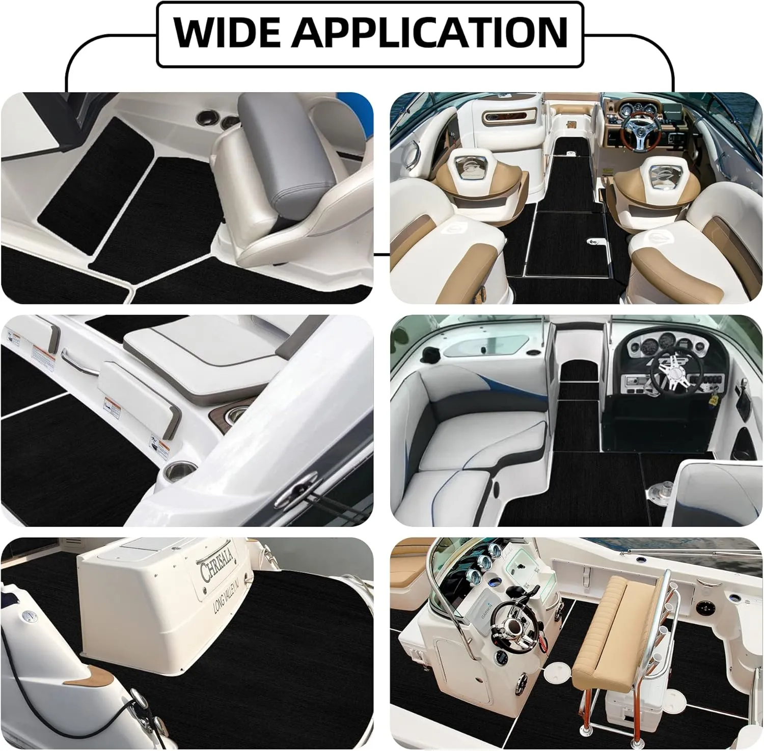 FOCEAN Boat Flooring EVA Foam Boat Decking Marine Flooring Brushed Texture Marine Mats for Boats Yacht Kayak RV 94.5" x47.2"/ 23.6"/15.7"