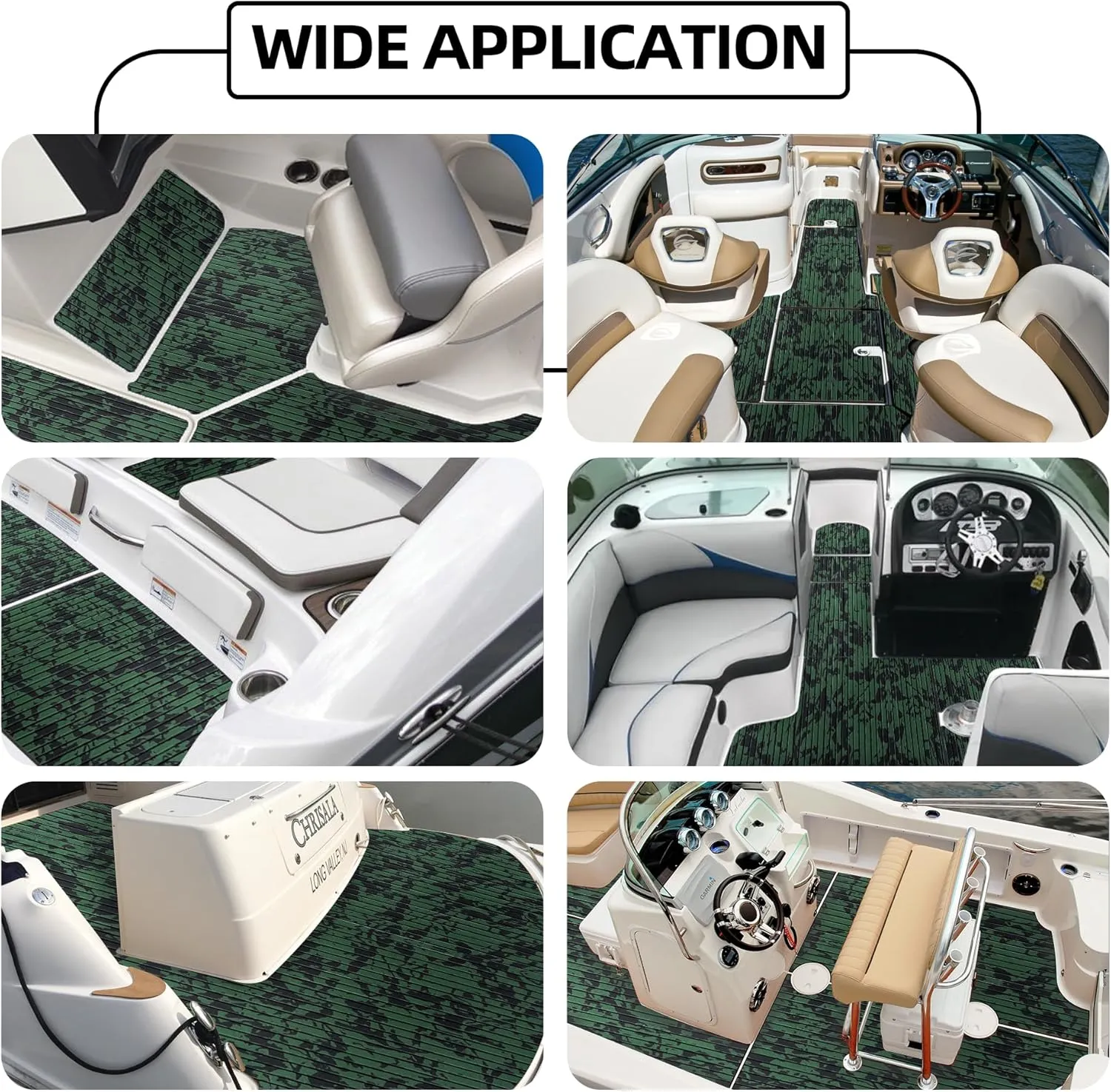 FOCEAN Boat Flooring EVA Foam Boat Decking Marine Flooring Camo Self-Adhesive Diamand Pattern Marine Mats for Boats Yacht Kayak RV 94.5"x23.6", Olive Camo