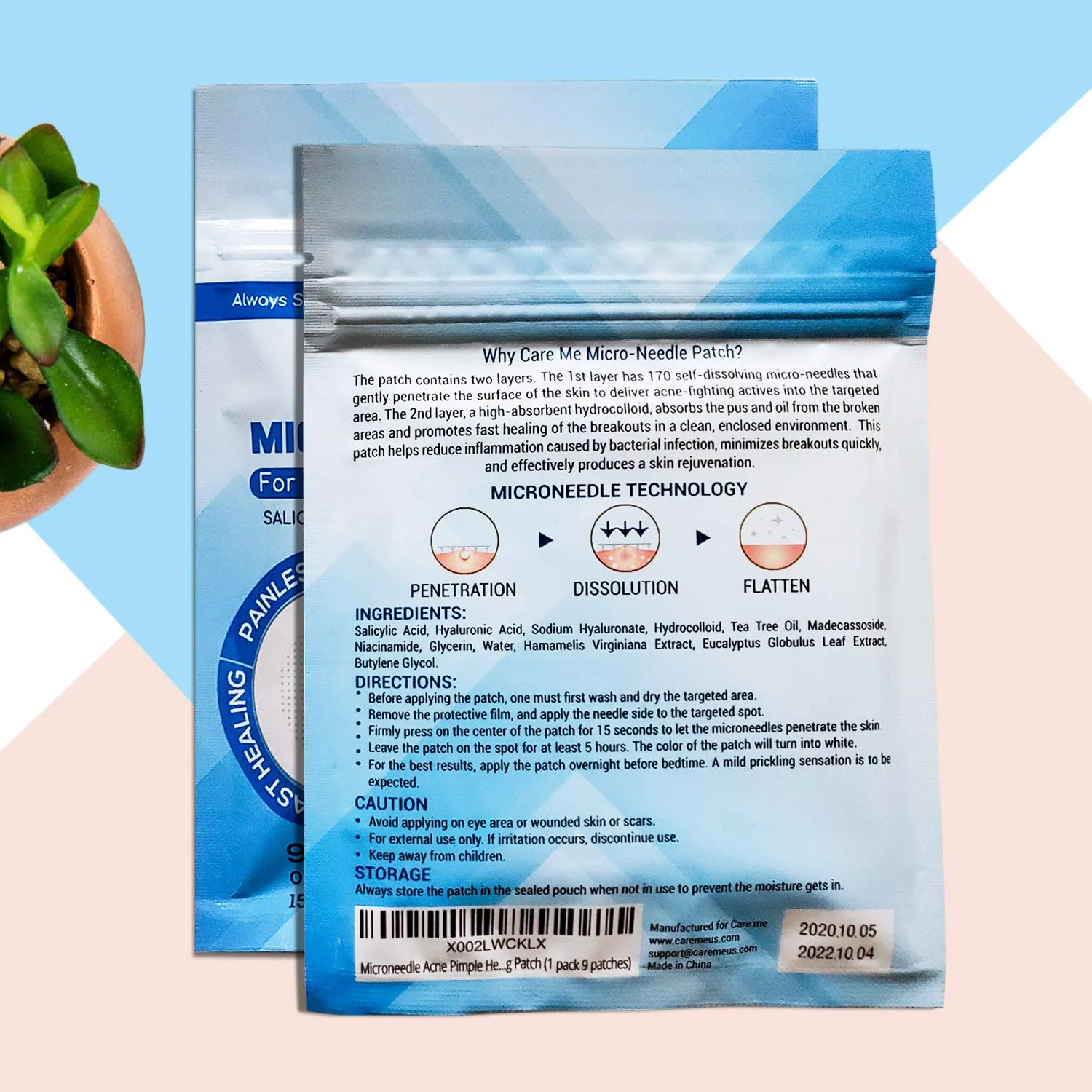 FSA/HSA Eligible Microdart Acne Patch with 173 Micropoints (2 pack of 18 stickers) – Spot Treatment for Cystic, Inflamed & Hormonal Acne, Pimples & Breakouts – Fast Blemish Relief for Clearer Skin