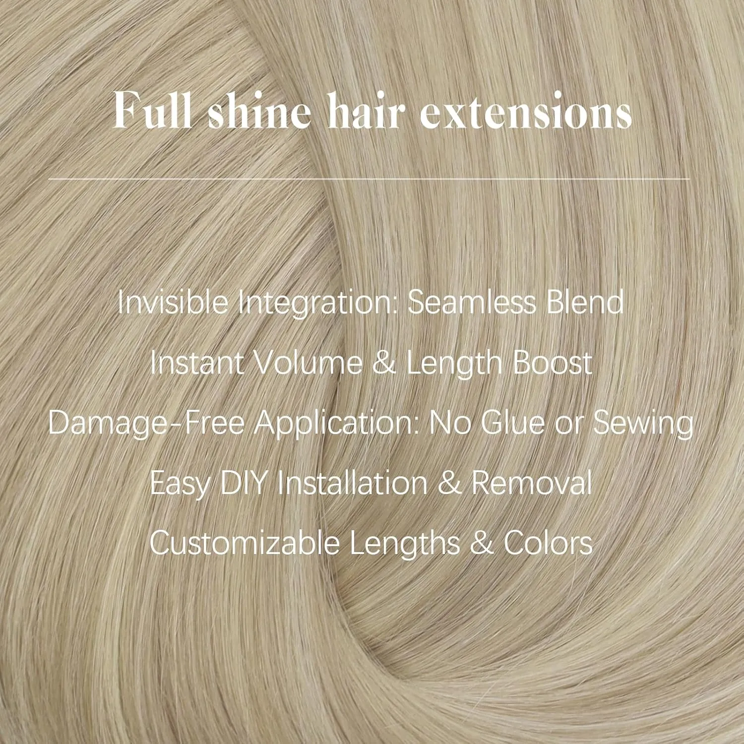 Full Shine Blonde Clip in Hair Extensions Highlights Human Hair Clip in Extensions Ash Blonde Mix Bleach Blonde Pu Clip in Hair Extensions Real Human Hair Remy Hair Extensions 12 Inch 8 Pcs 80 g