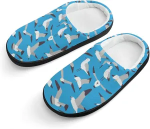 Fun Seagull Boys And Girls Home Printed Cotton Slippers Non-slip Soft And Warm 30-31