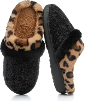 Fuzzy Slippers for Women Indoor and Outdoor Plush with Memory Foam Anti-Skid Sole Cozy House Slipper Soft Bedroom Shoes Slip On Gifts for Women Mom Her Ladies