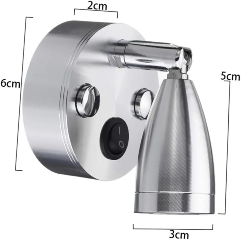 Gatuida Reading Light Rv Trailer Lights Brushed Nickel Boat Marine 3000k 3w 12v