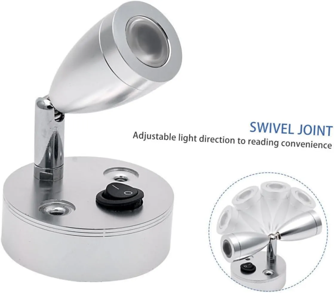 Gatuida Reading Light Rv Trailer Lights Brushed Nickel Boat Marine 3000k 3w 12v