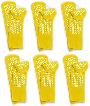 GBM Secure Step Double-Sided Tread Non Slip Safety Socks, 6 Pair