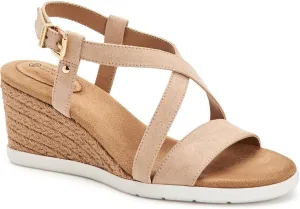 Giani Bernini Womens Beige Cushioned Comfort Dellie Round Toe Wedge Buckle Espadrille Shoes 9.5 M