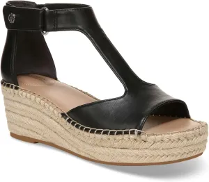 Giani Bernini Womens Black 1" Platform Cushioned T-Strap Goring Caylaa Open Toe Wedge Espadrille Shoes 7.5 M